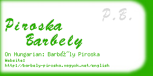 piroska barbely business card